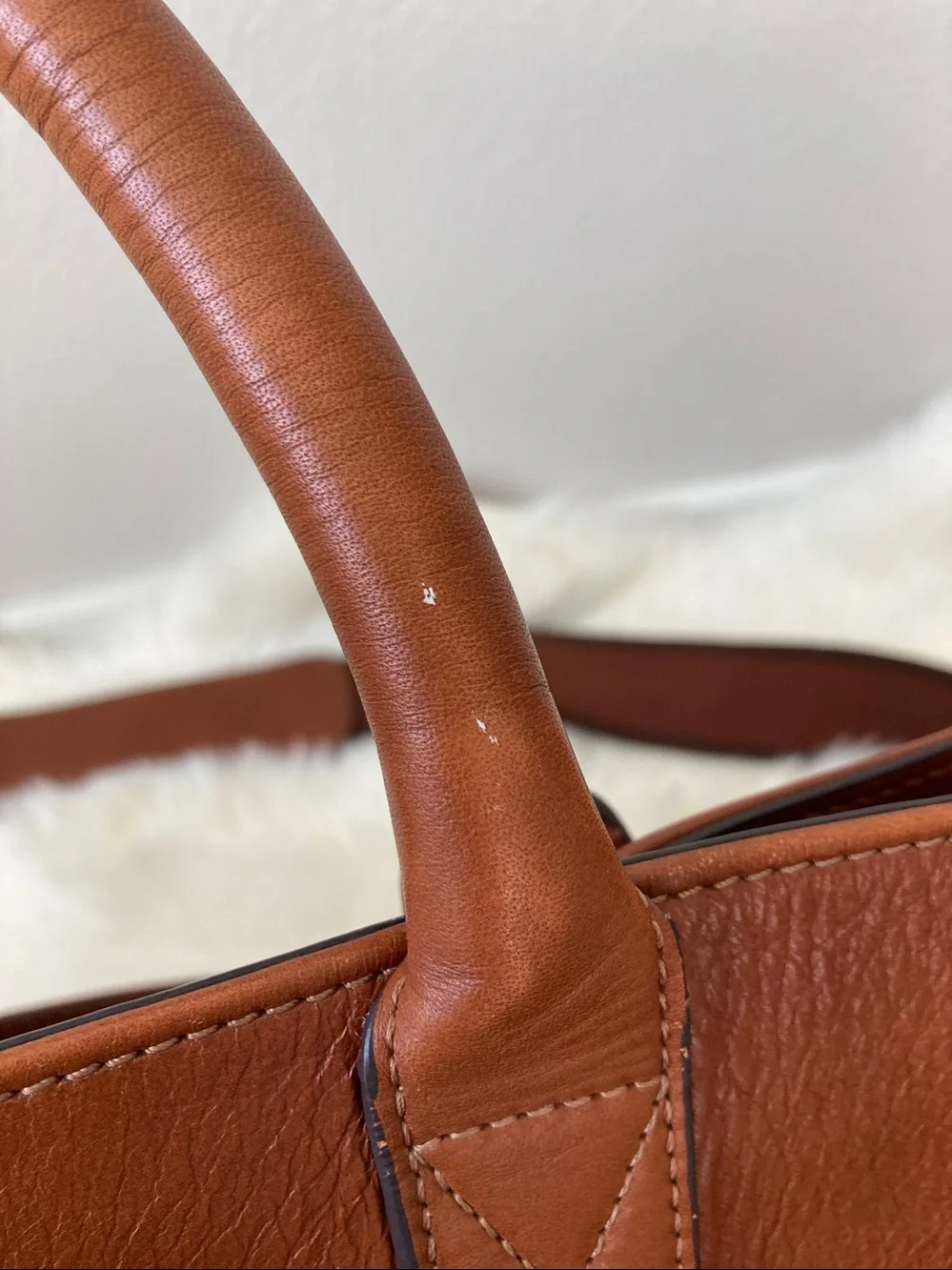 Mark & Graham Men's Leather Briefcase in Cognac Brown